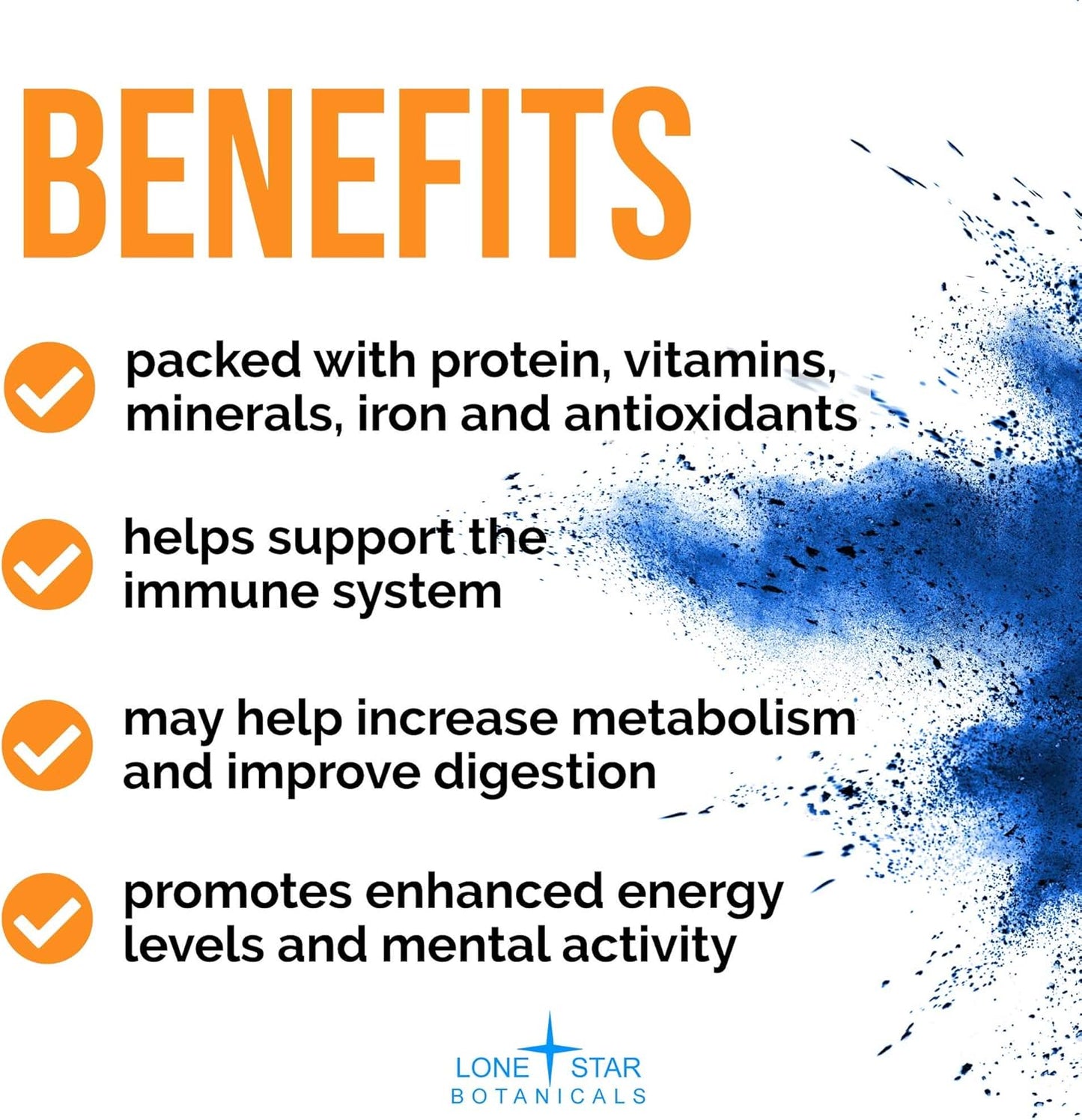 Organic Blue Spirulina Powder - Pure Superfood Algae for Smoothies & Drinks - Non GMO, Vegan, Gluten-Free - USDA Certified