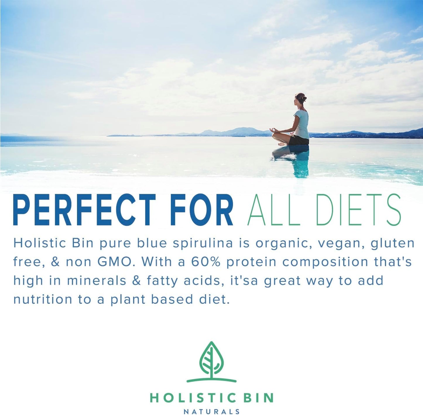 Organic Blue Spirulina Powder: Rich Vegan Protein Source, Ideal for Smoothies & Baked Goods - 50g