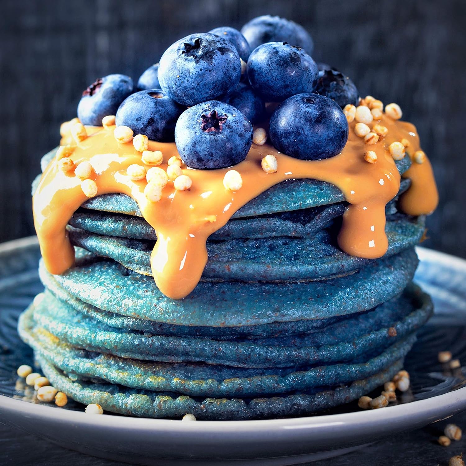 Organic Blue Spirulina Powder Superfood Supplement, 16oz - Vegan, Non GMO, Gluten-Free, Dairy-Free - Brilliant Blue Food Coloring - Pure Water Extracted