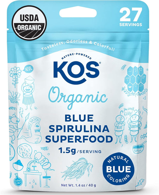 Organic Blue Spirulina Powder with Phycocyanin - Vegan Superfood for Smoothies, Protein Drinks - Plant Based, Non GMO - 27 Servings - BoostGo Australia