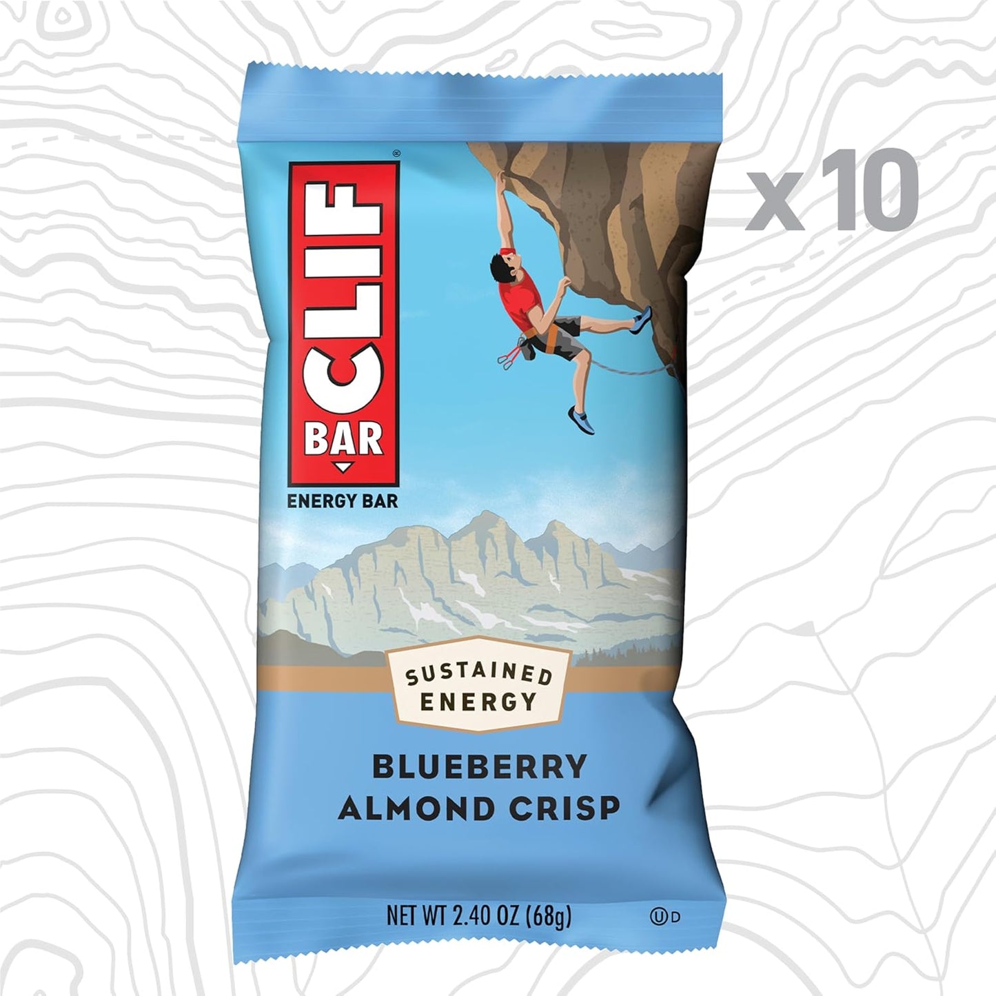 Organic Blueberry Almond Crisp Energy Bars - Non-GMO Plant Based Protein (10 Pack)