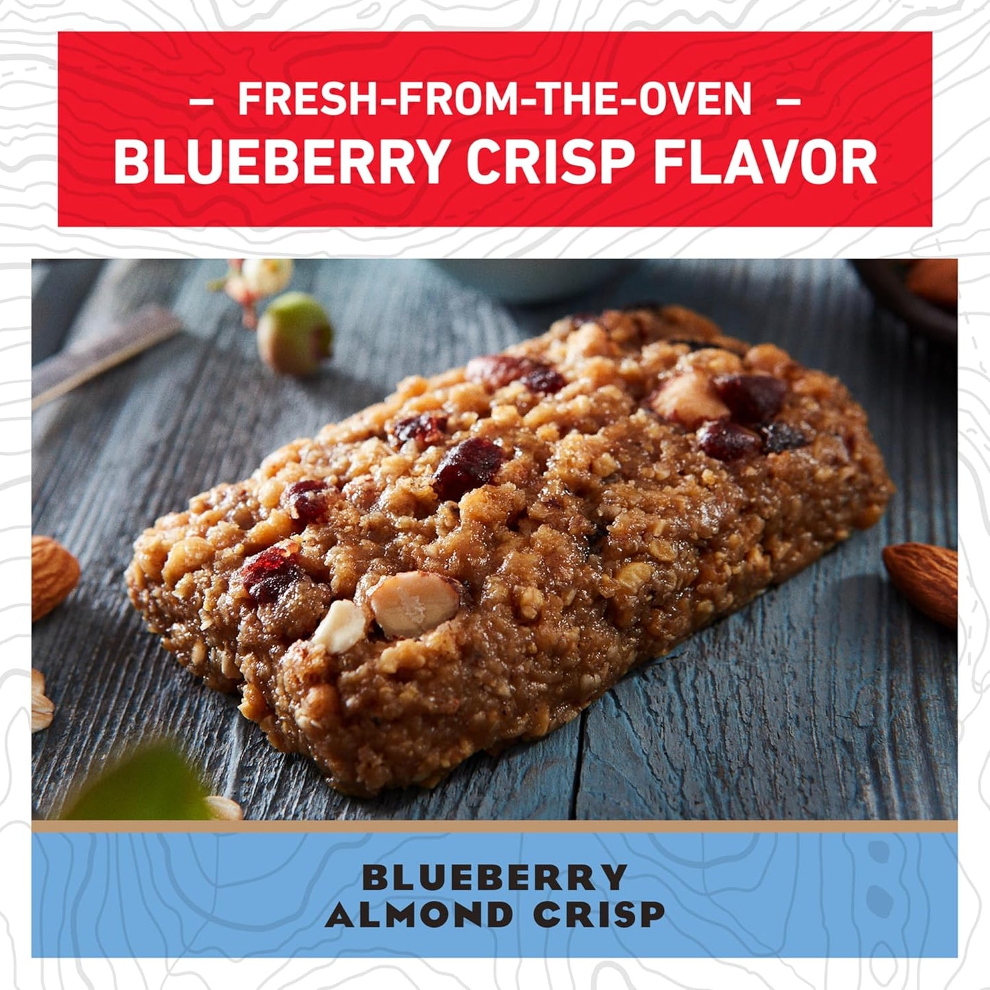 Organic Blueberry Almond Crisp Energy Bars - Non-GMO Plant Based Protein (10 Pack)