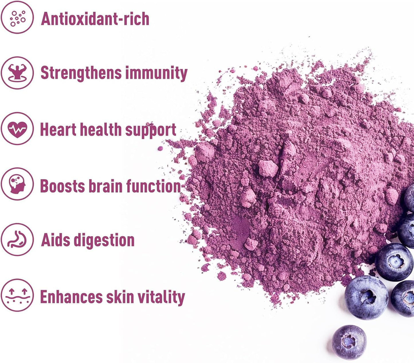 Organic Blueberry Juice Powder 16 oz - 100% Pure Natural Green Food, High in Antioxidants and Vitamins, Supports Digestion and Immune Health