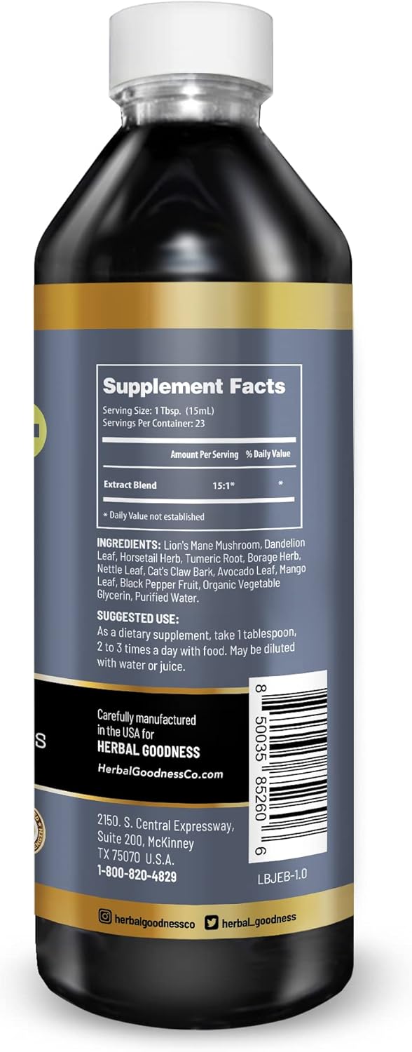 Organic Bone and Joint Health Liquid Extract - 12oz Bottle with Calcium, Magnesium, Glucosamine, and Chondroitin for Men and Women