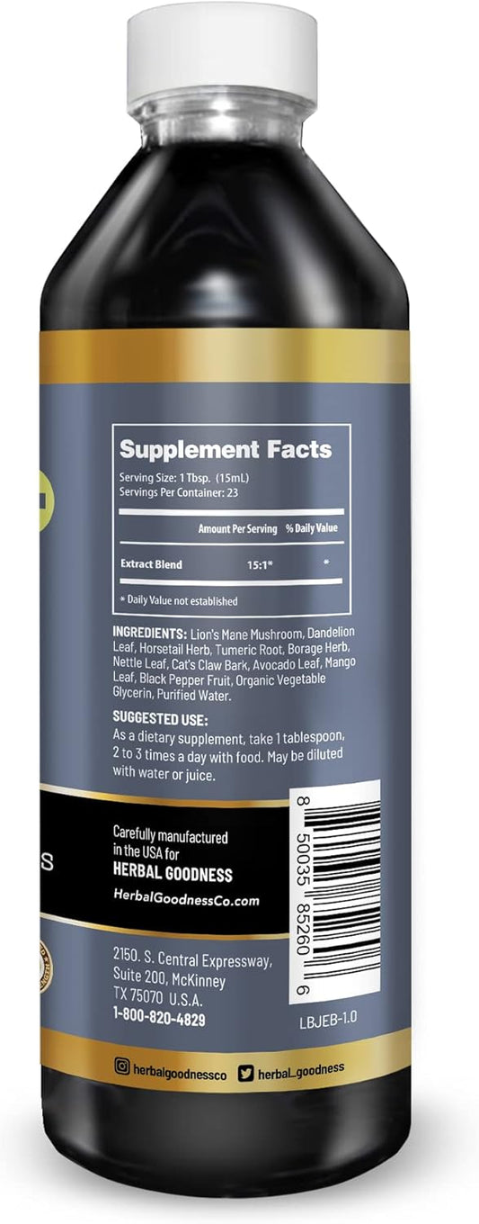 Organic Bone and Joint Health Liquid Extract - 12oz Bottle with Calcium, Magnesium, Glucosamine, and Chondroitin for Men and Women