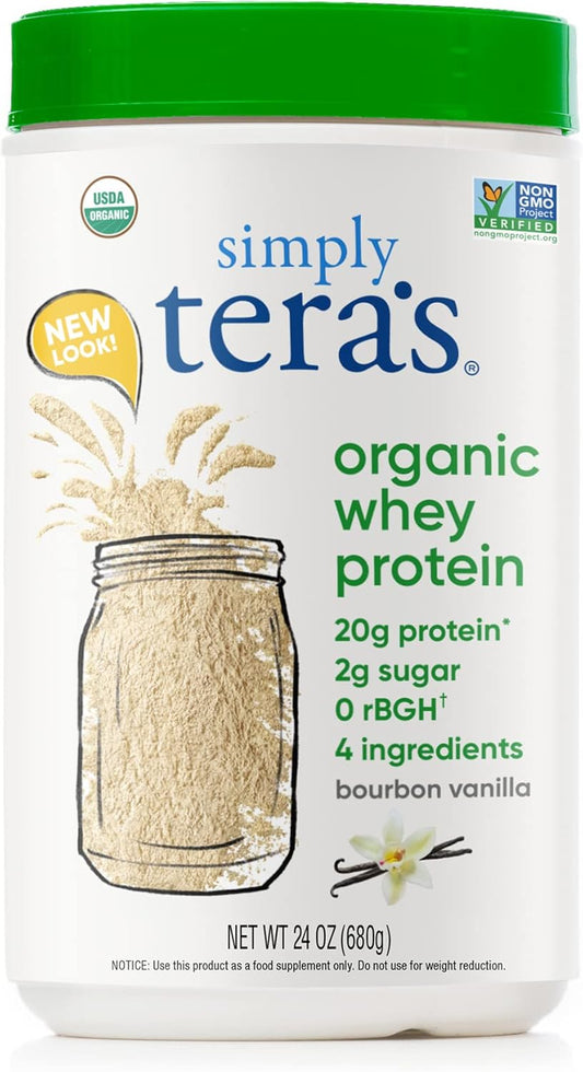 Organic Bourbon Vanilla Whey Protein Powder - Family Size by Simply Tera