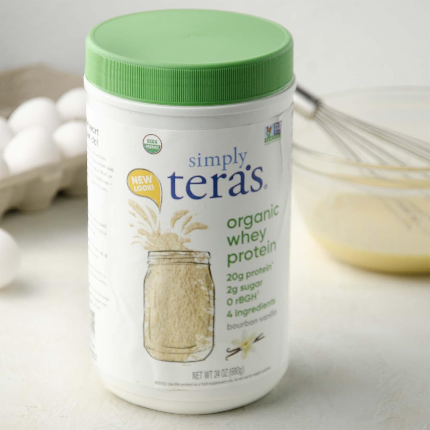 Organic Bourbon Vanilla Whey Protein Powder - Family Size by Simply Tera