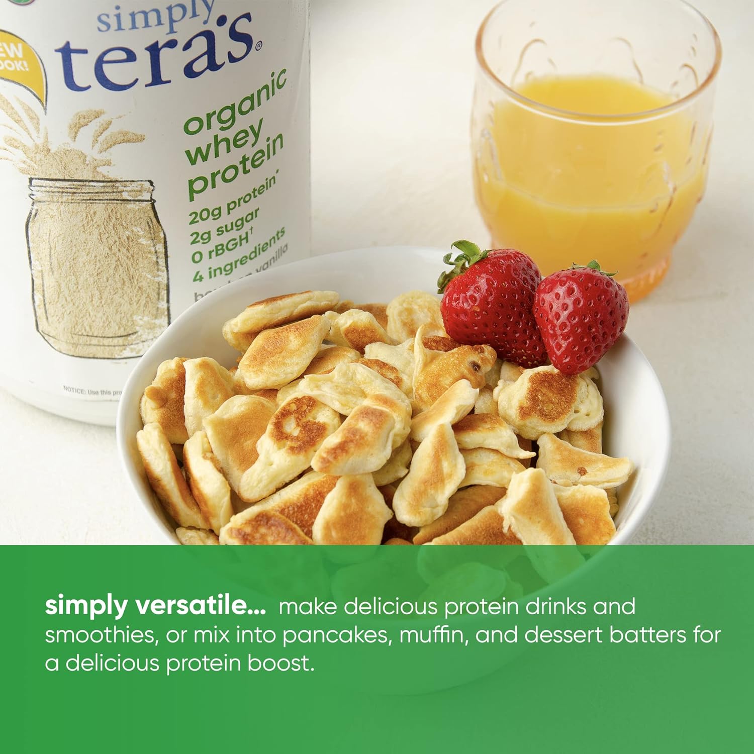 Organic Bourbon Vanilla Whey Protein Powder - Family Size by Simply Tera