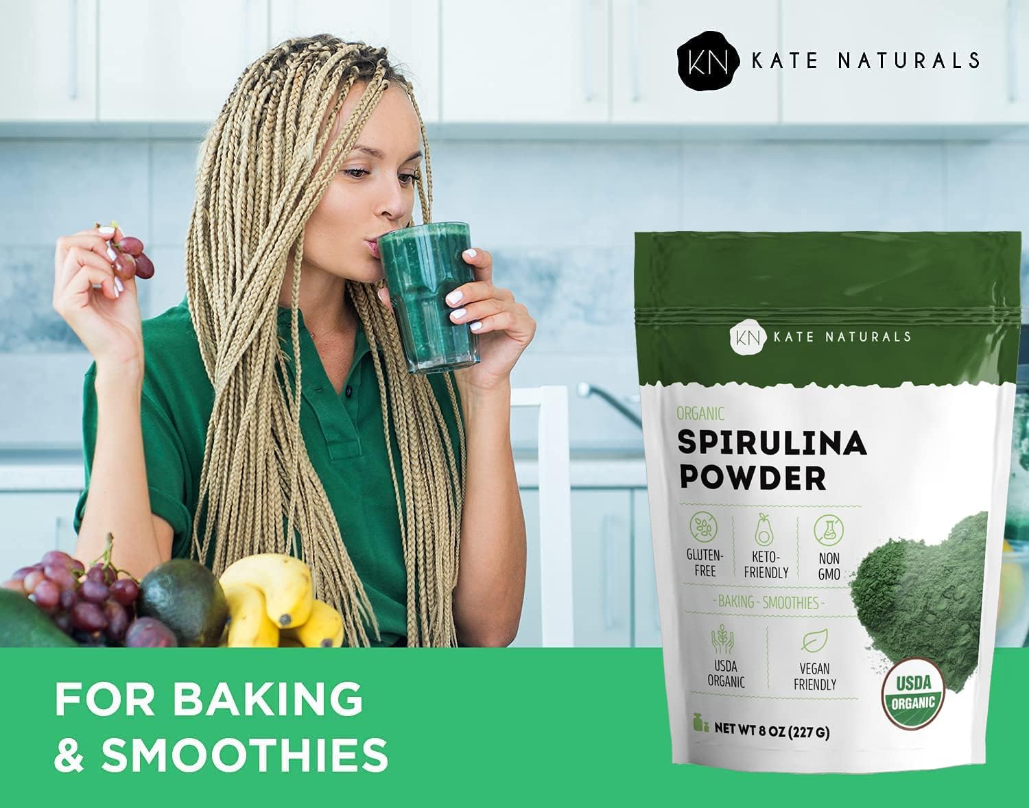 Organic Brewer's Yeast and Spirulina Powder Bundle - 12oz and 8oz Sizes