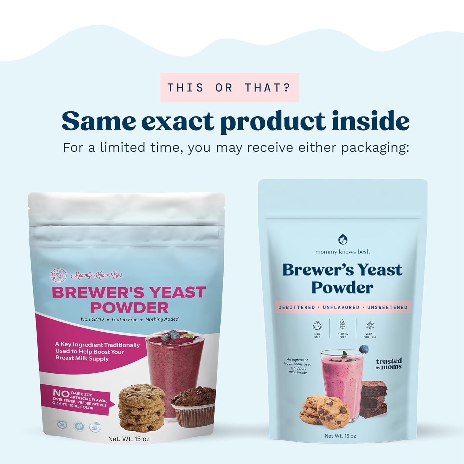 Organic Brewer's Yeast Powder for Breastfeeding Moms - Mild Nutty Flavor, Unsweetened, Debittered - 2 lb Pack