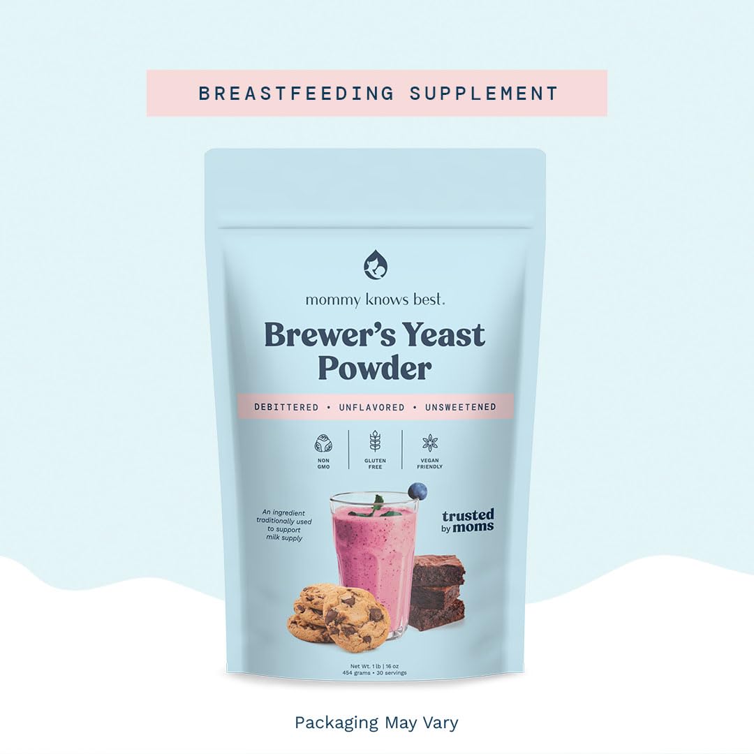Organic Brewer's Yeast Powder for Breastfeeding Support | Mild-Tasting, Debittered, Gluten-Free Lactation Supplement for Cookies, Smoothies, Recipes | 12 oz