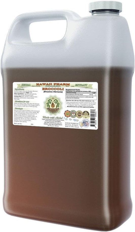 Organic Broccoli Seed Liquid Extract 64 oz - Alcohol-Free Hawaii Pharm Glycerite Herbal Supplement