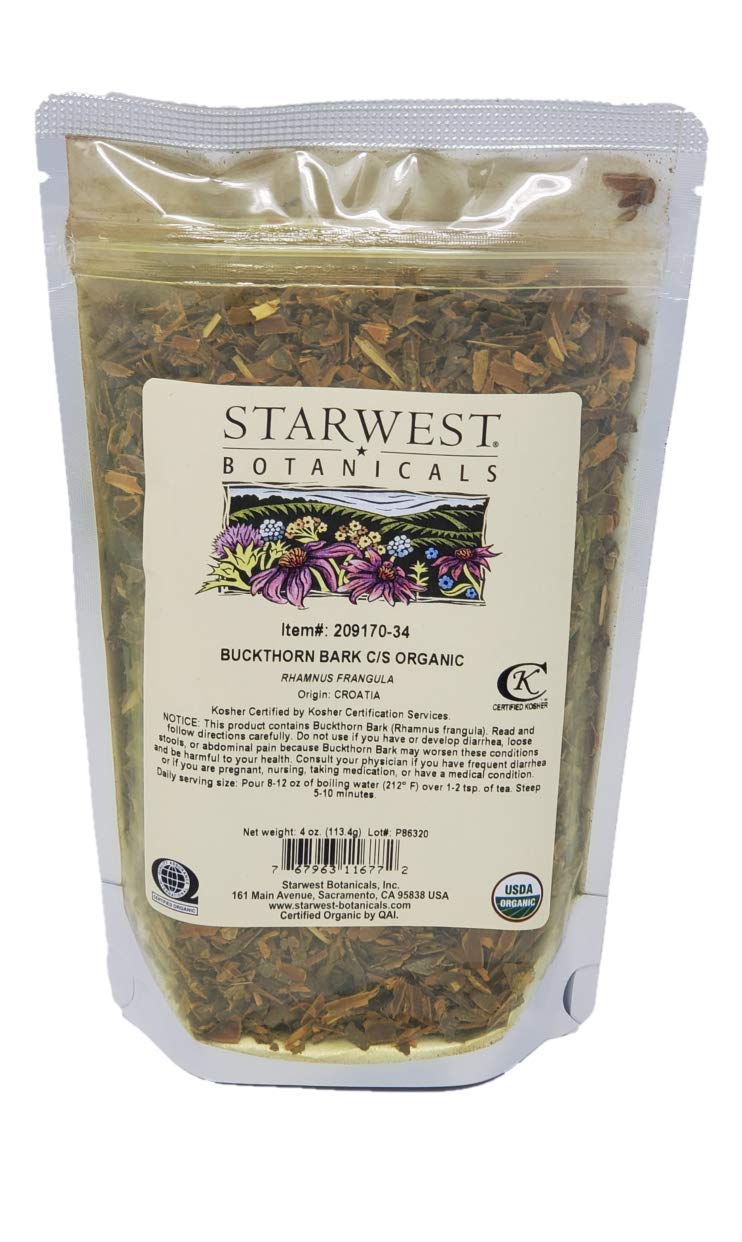 Organic Buckthorn Bark C/S by Starwest Botanicals - Premium Quality Herbal Supplement