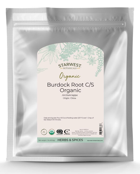 Organic Burdock Root C/S by Starwest Botanicals - 1 Pound Pack