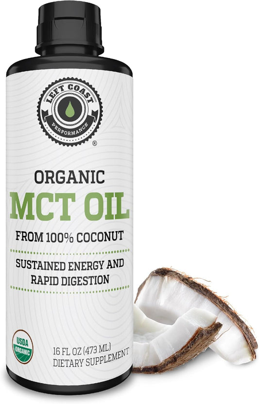 Organic C10 C8 MCT Oil for Mental Energy & Focus Support - Vegan Keto & Paleo Friendly - Non-GMO - 16 Fl Oz