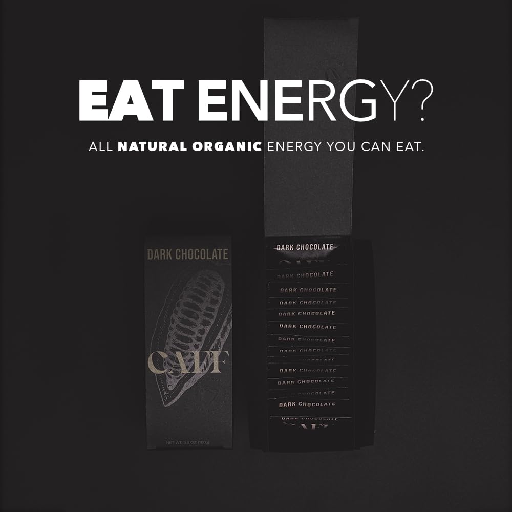 Organic Caffeine Energy Bites: Vegan, Gluten-Free, Keto Snacks with 65mg Caffeine - No Added Sugar - 15 Calorie Chocolate Bites (20 Count)