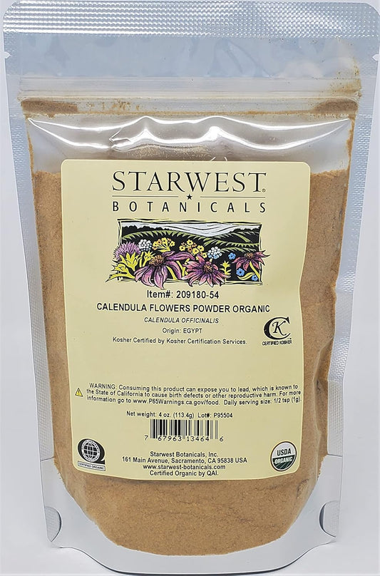 Organic Calendula Flower Powder - 4 Ounces by Starwest Botanicals