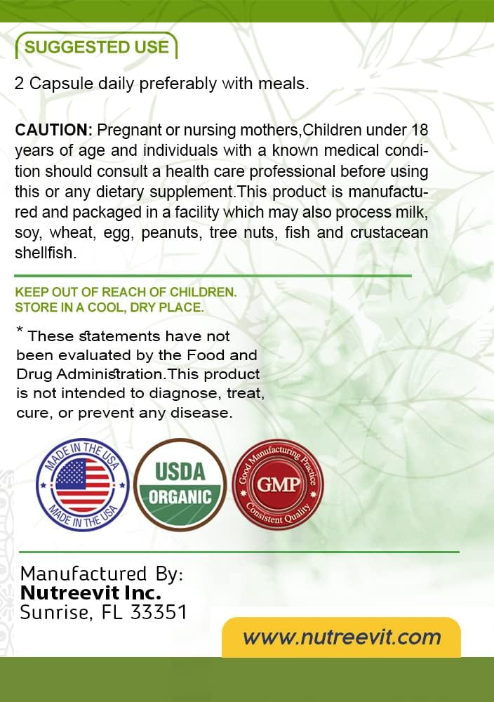 Organic Camu Camu Capsules - 500mg (60 Count) by NutreeVit - Pure Superfood Supplement