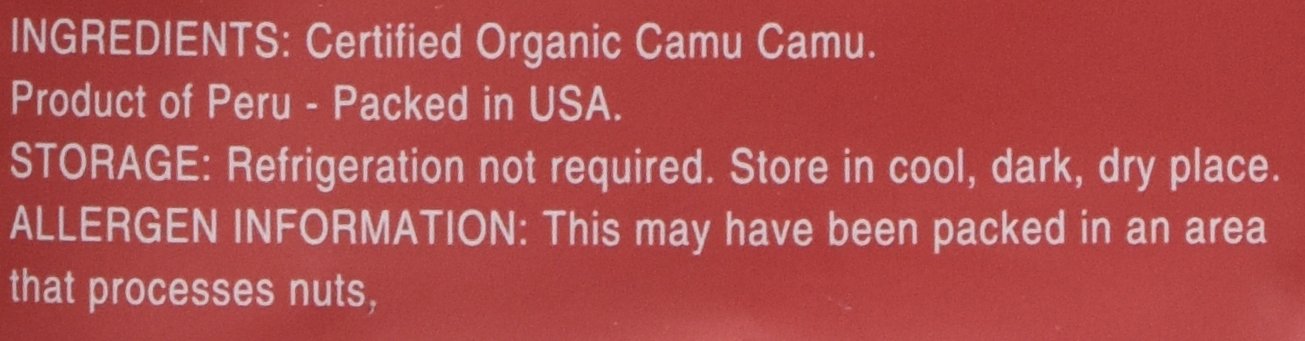 Organic Camu Camu Powder - High Vitamin C Content - Non-GMO, Raw, Vegan - 3.5 oz Bag