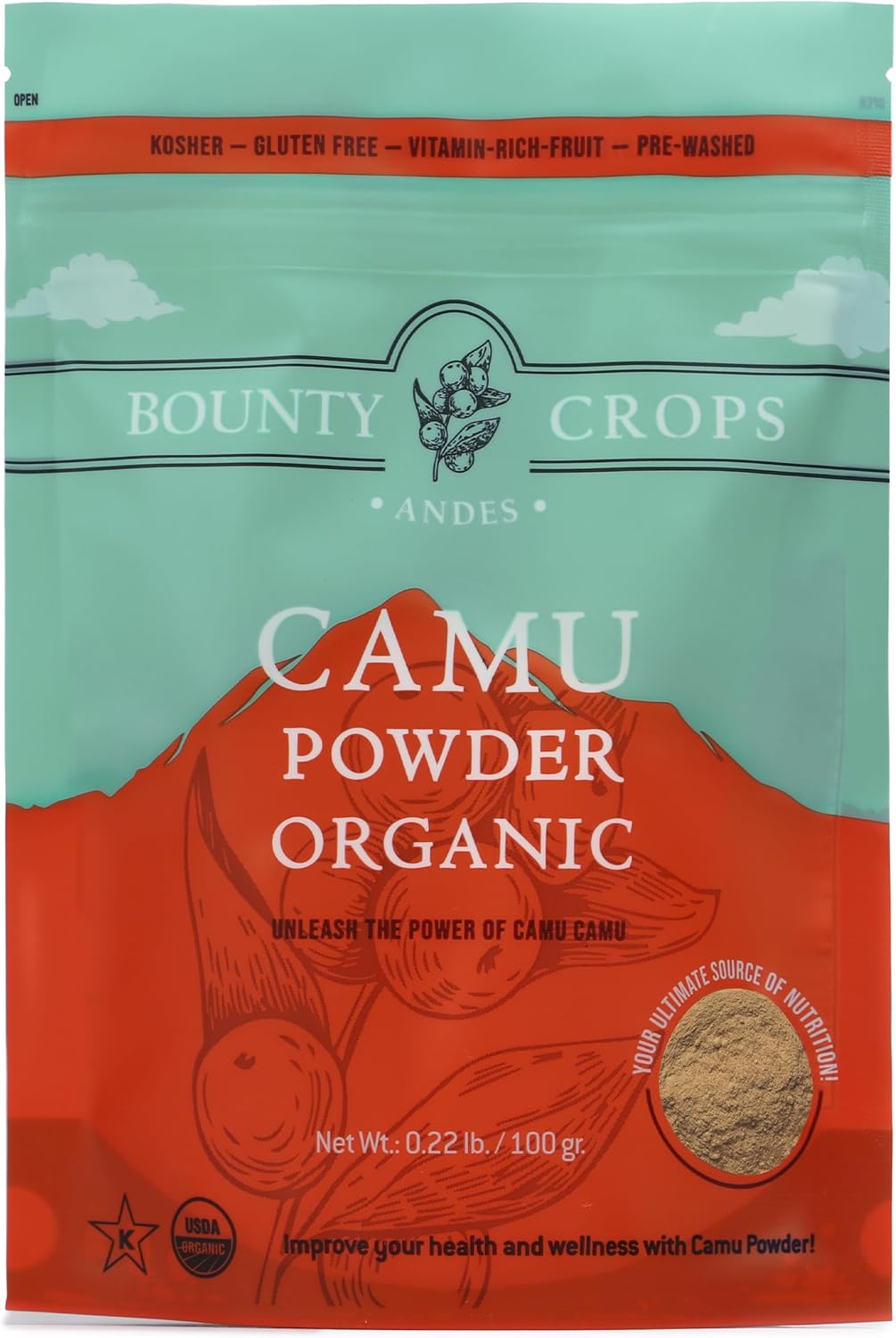 Organic Camu Camu Powder 3.5 oz - High Vitamin C, Non-GMO, Gluten-Free Superfood