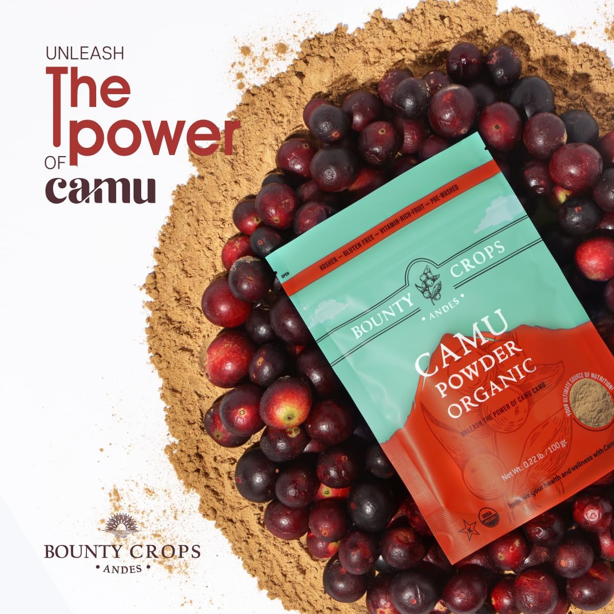 Organic Camu Camu Powder 3.5 oz - High Vitamin C, Non-GMO, Gluten-Free Superfood