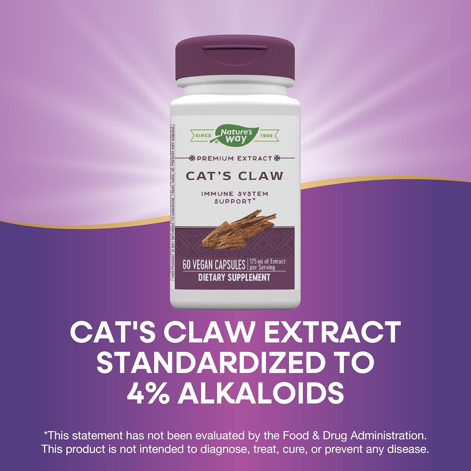 Organic Cat's Claw Extract Capsules - 175mg per Serving, 60 Count by Nature's Way