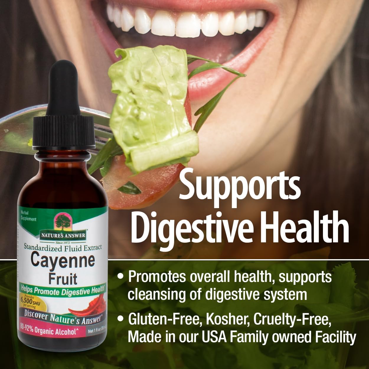 Organic Cayenne Fruit Extract for Digestive Health | High Potency with Natural Alcohol | Vegan & Gluten-Free | 1oz