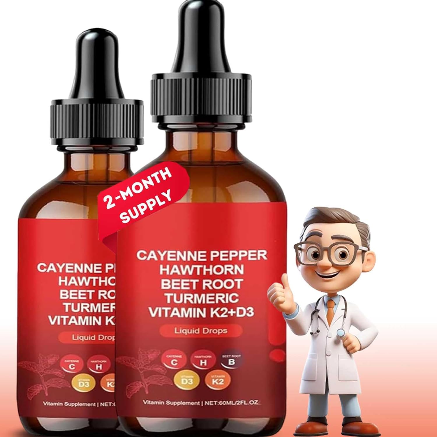 Organic Cayenne Pepper Drops - Guliqi Aeluro Cayenne Extract (2 Bottles) for Heart Health and Support