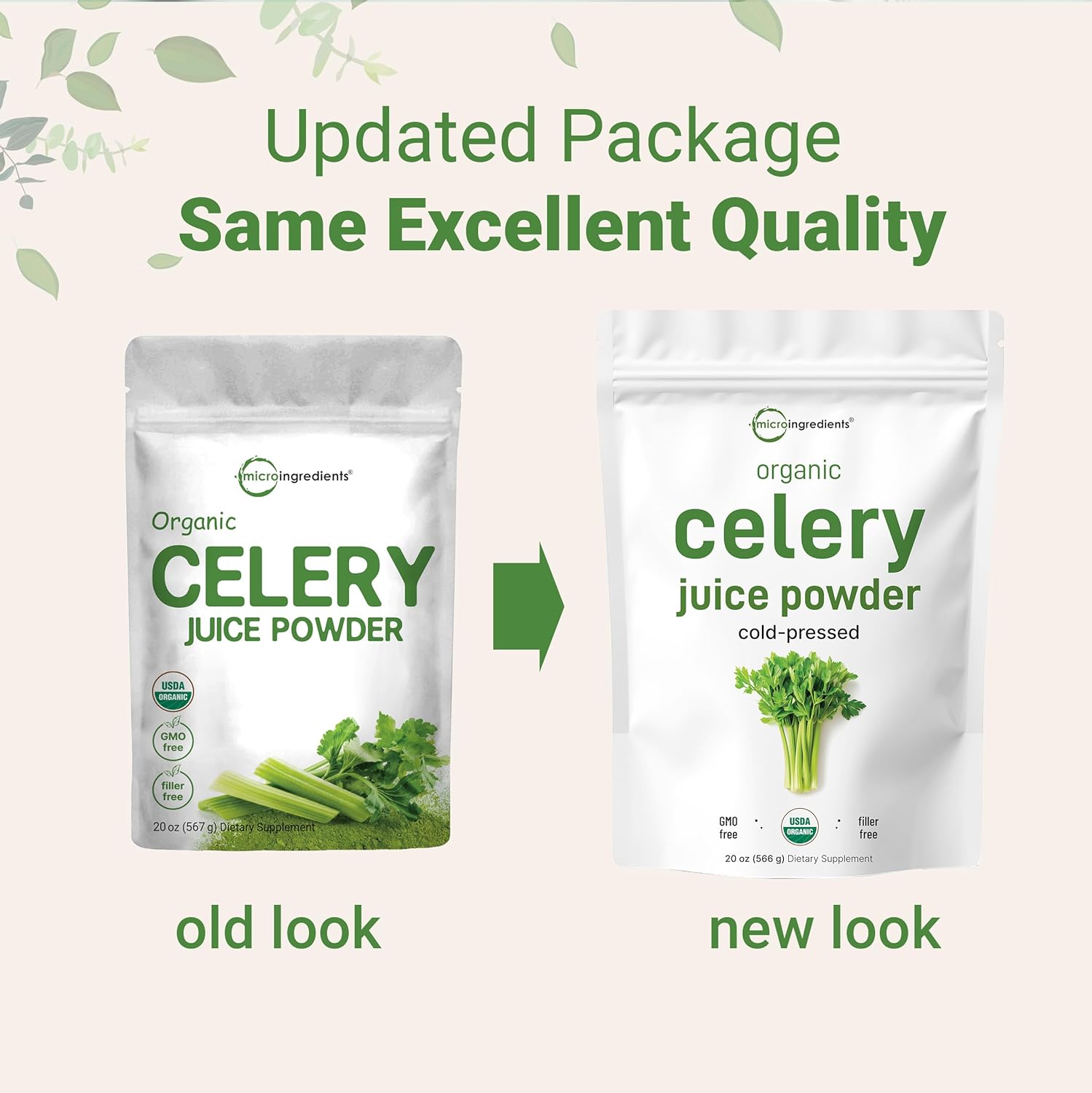 Organic Celery Juice Powder - 20oz (1.25lb) - Detox, Immune Boost, Gut Health - Vegan - Rich in Vitamin C & Minerals