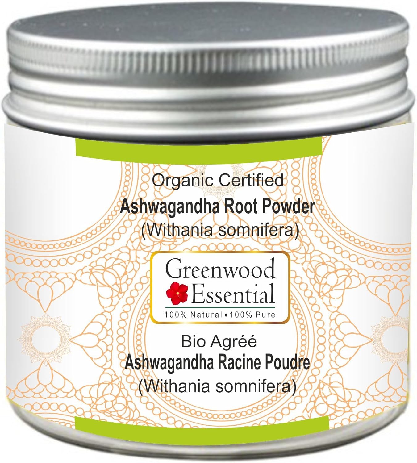 Organic Certified Ashwagandha Powder 50gm - 100% Natural Therapeutic Grade - Greenwood Essential