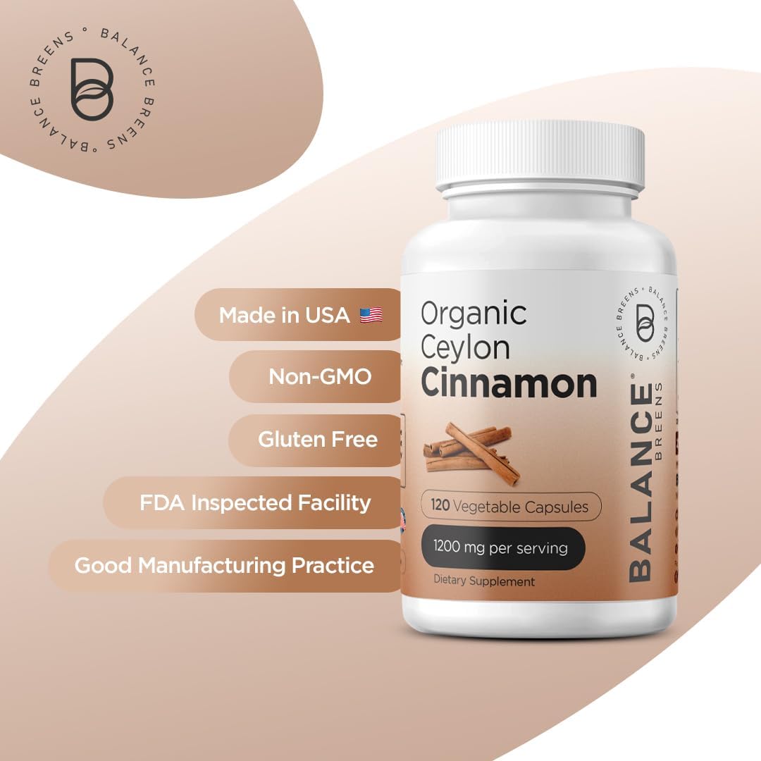 Organic Ceylon Cinnamon and Hyaluronic Acid with Vitamin C Supplement Combo for Balance