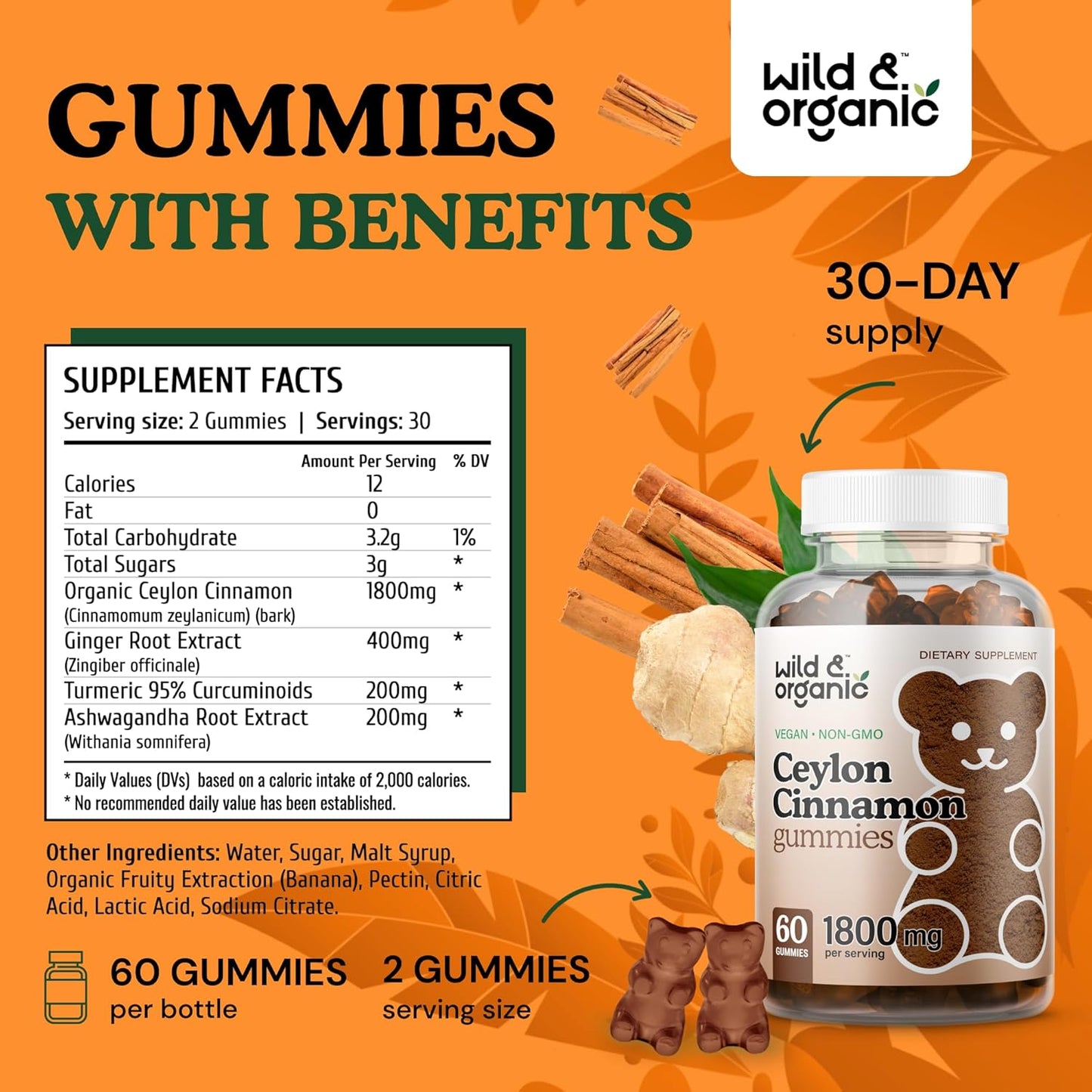 Organic Ceylon Cinnamon and Pine Bark Gummies - Wildcrafted and Natural