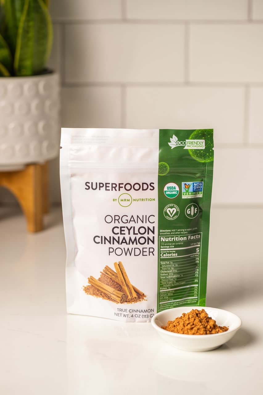 Organic Ceylon Cinnamon Powder by MRM Nutrition | Superfood with Antioxidants for Heart Health | Vegan & Gluten-free | 113 Servings