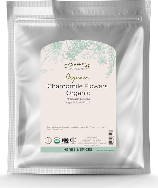 Organic Chamomile Flowers from Croatia - 1 lb Bag by Starwest Botanicals