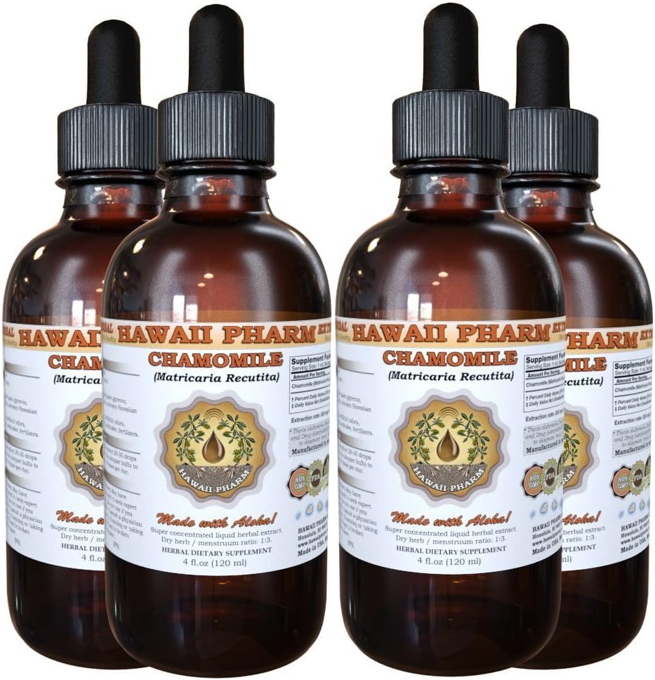 Organic Chamomile Liquid Extract Tincture Supplement - 16 oz - Hawaii Pharm