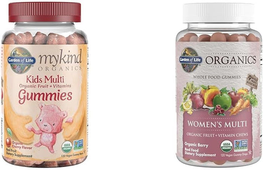 Organic Cherry & Berry Gummy Vitamins for Kids & Women by Garden of Life - 120 Count