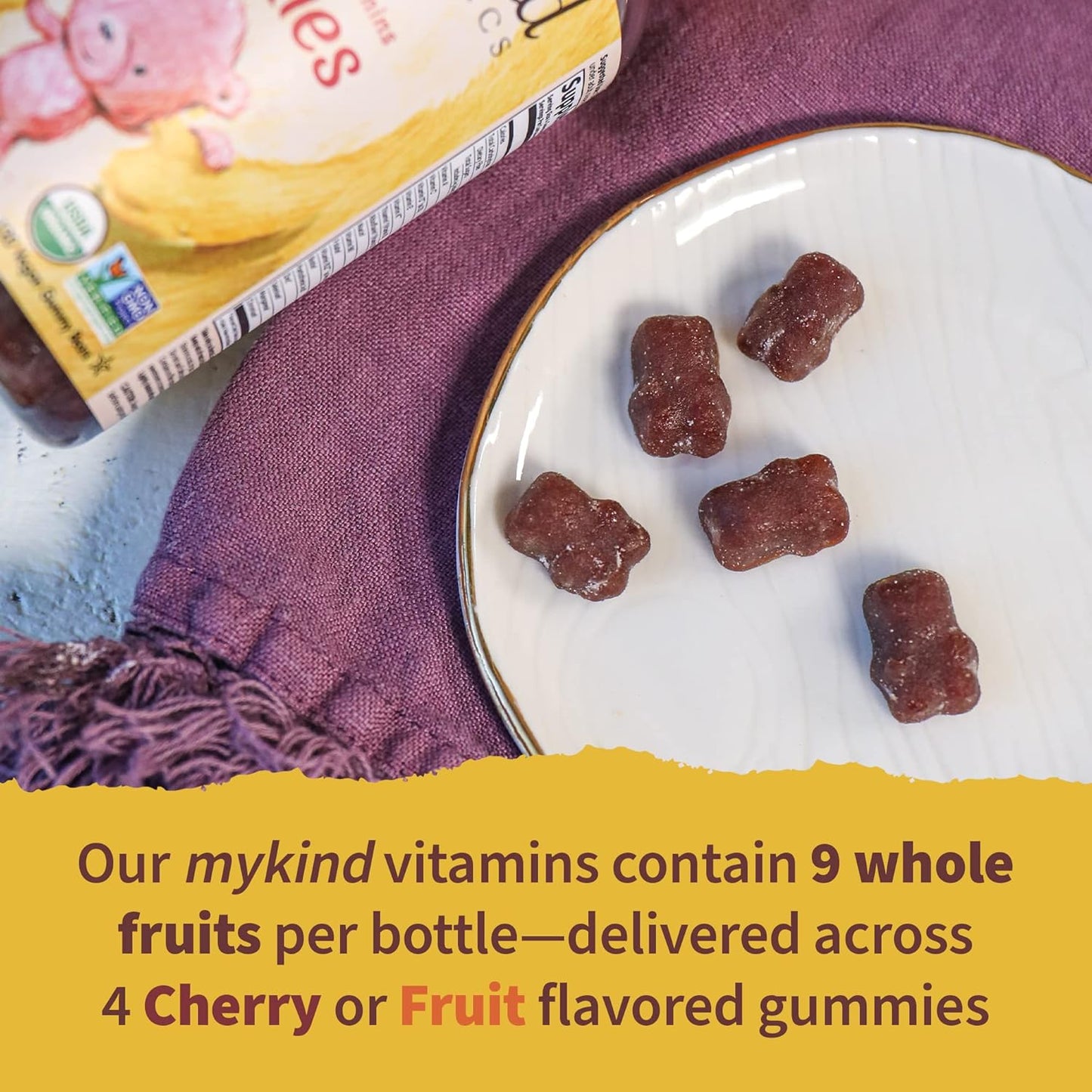 Organic Cherry & Berry Gummy Vitamins for Kids & Women by Garden of Life - 120 Count