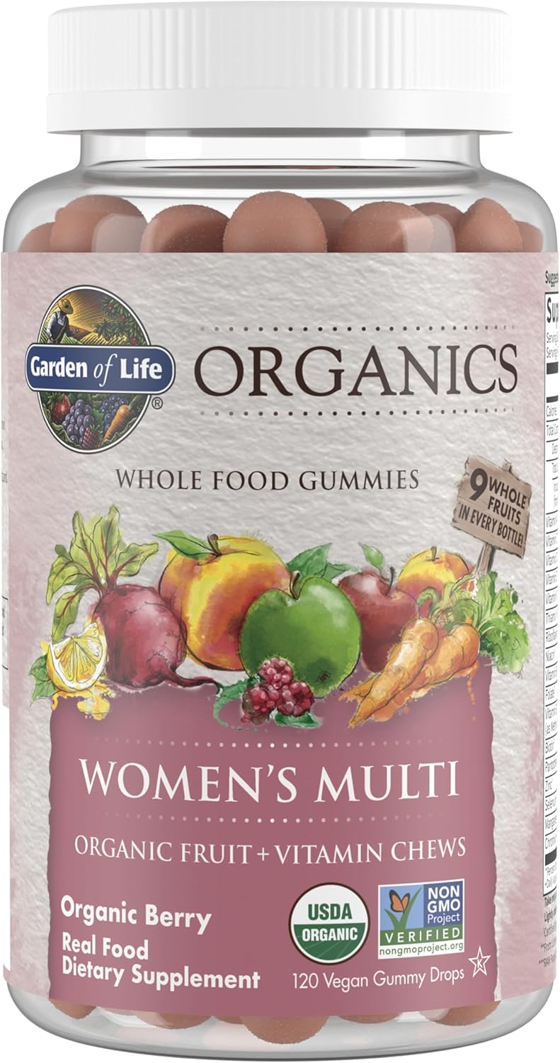 Organic Cherry & Berry Gummy Vitamins for Kids & Women by Garden of Life - 120 Count