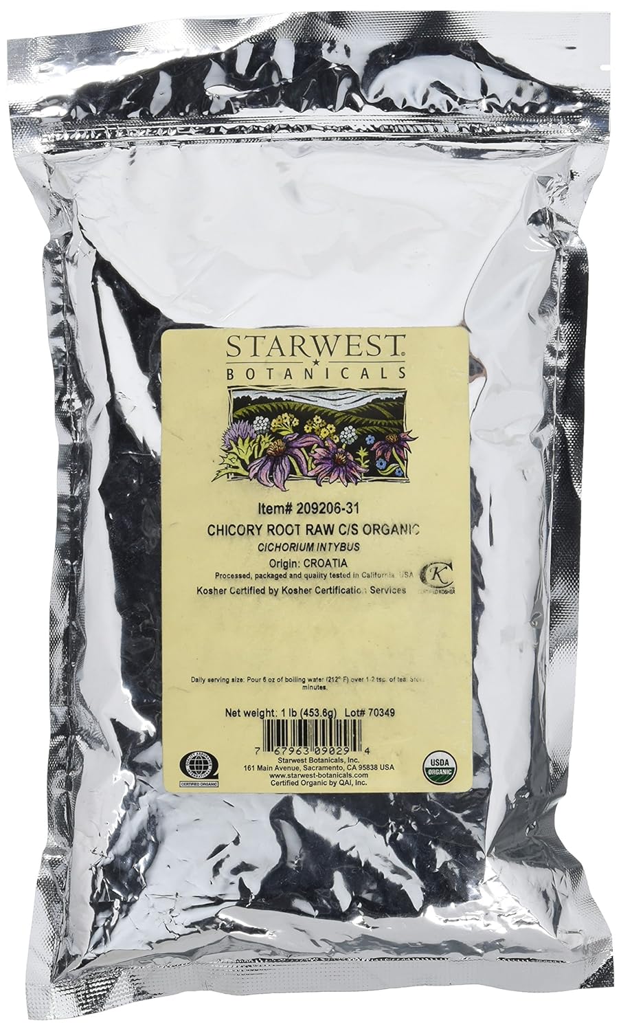 Organic Chicory Root Raw Cut and Sifted by Starwest Botanicals