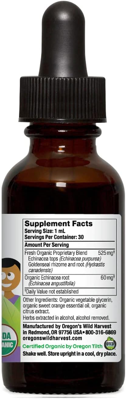 Organic Children's Echinacea Goldenseal Orange Herbal Supplement - 1oz by Oregon's Wild Harvest