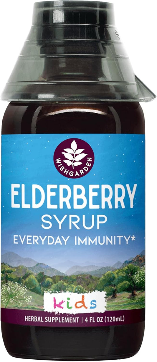 Organic Children's Elderberry Syrup with Black Elderberry, Astragalus, Orange Peel & Honey - Daily Immune Booster for Kids, No Added Sugar - 4oz - BoostGo Australia