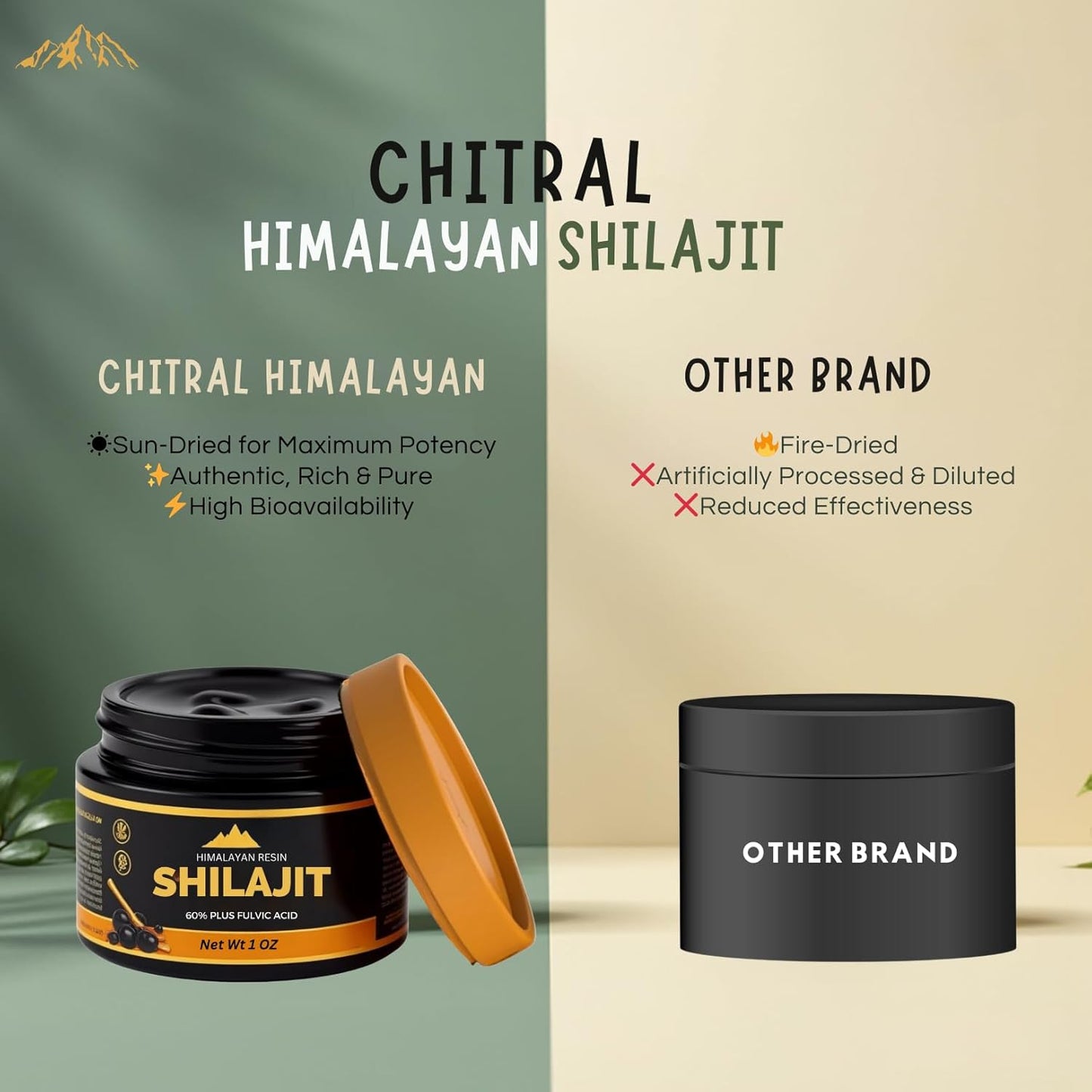Organic Chitral Himalayan Shilajit Resin - 100% Pure Gold-Graded Authentic Mountain Black Shilajit for Men & Women - 1 oz