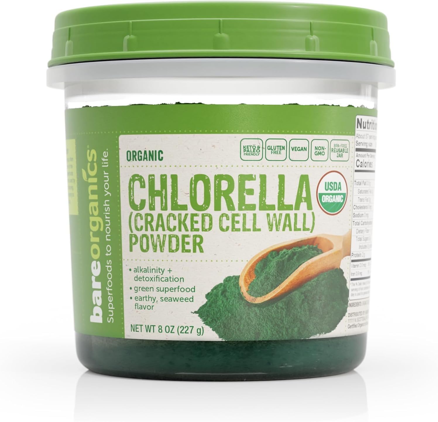 Organic Chlorella Powder - 8 Ounce by BareOrganics