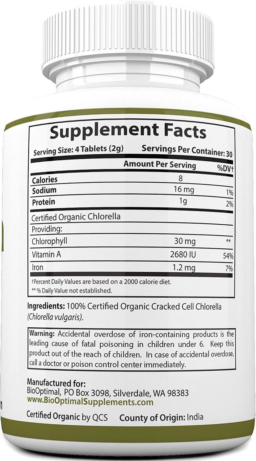 Organic Chlorella Spirulina Bundle - 120 Count Tablets Each, Premium Quality, 4 Organic Certifications