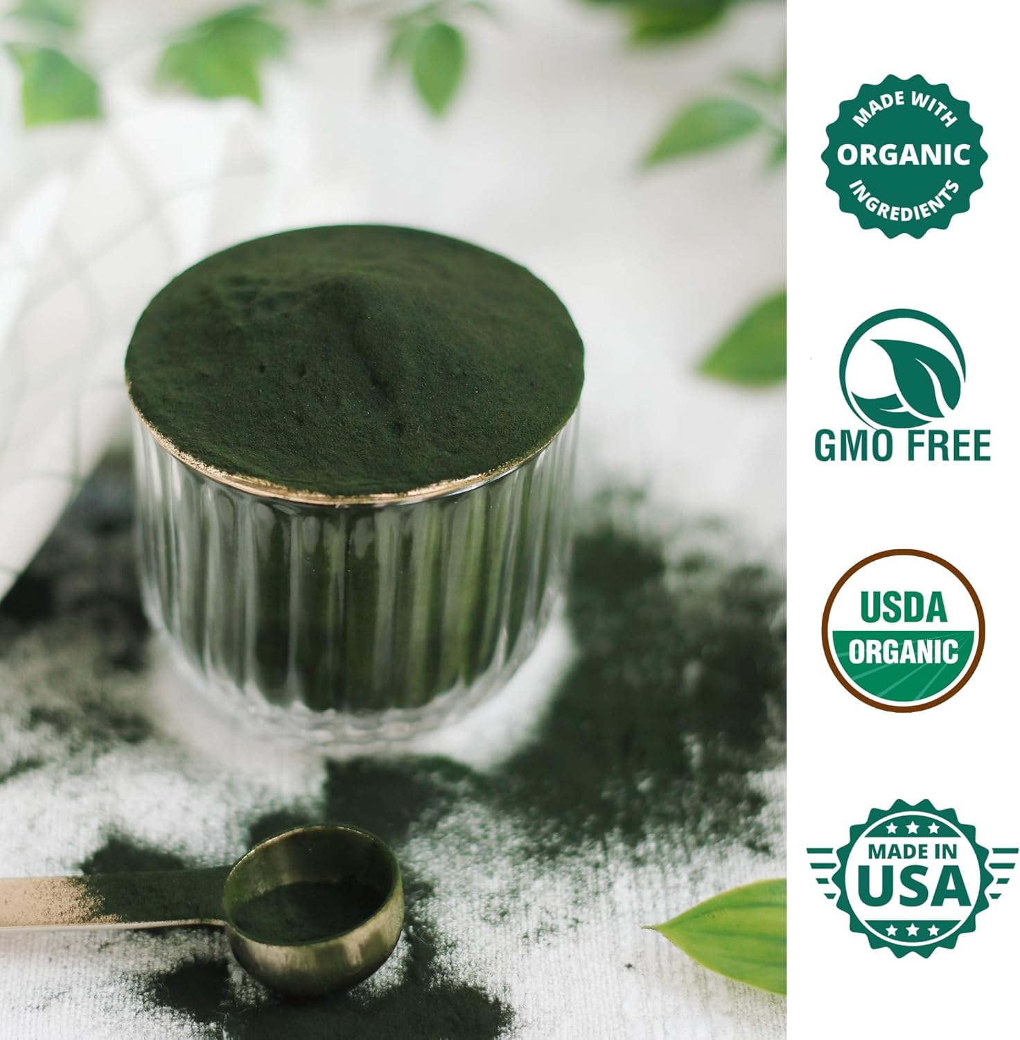 Organic Chlorella Spirulina Powder & Tablets Bundle | Rich in Chlorophyll | Greens Superfood Combo Pack for Health