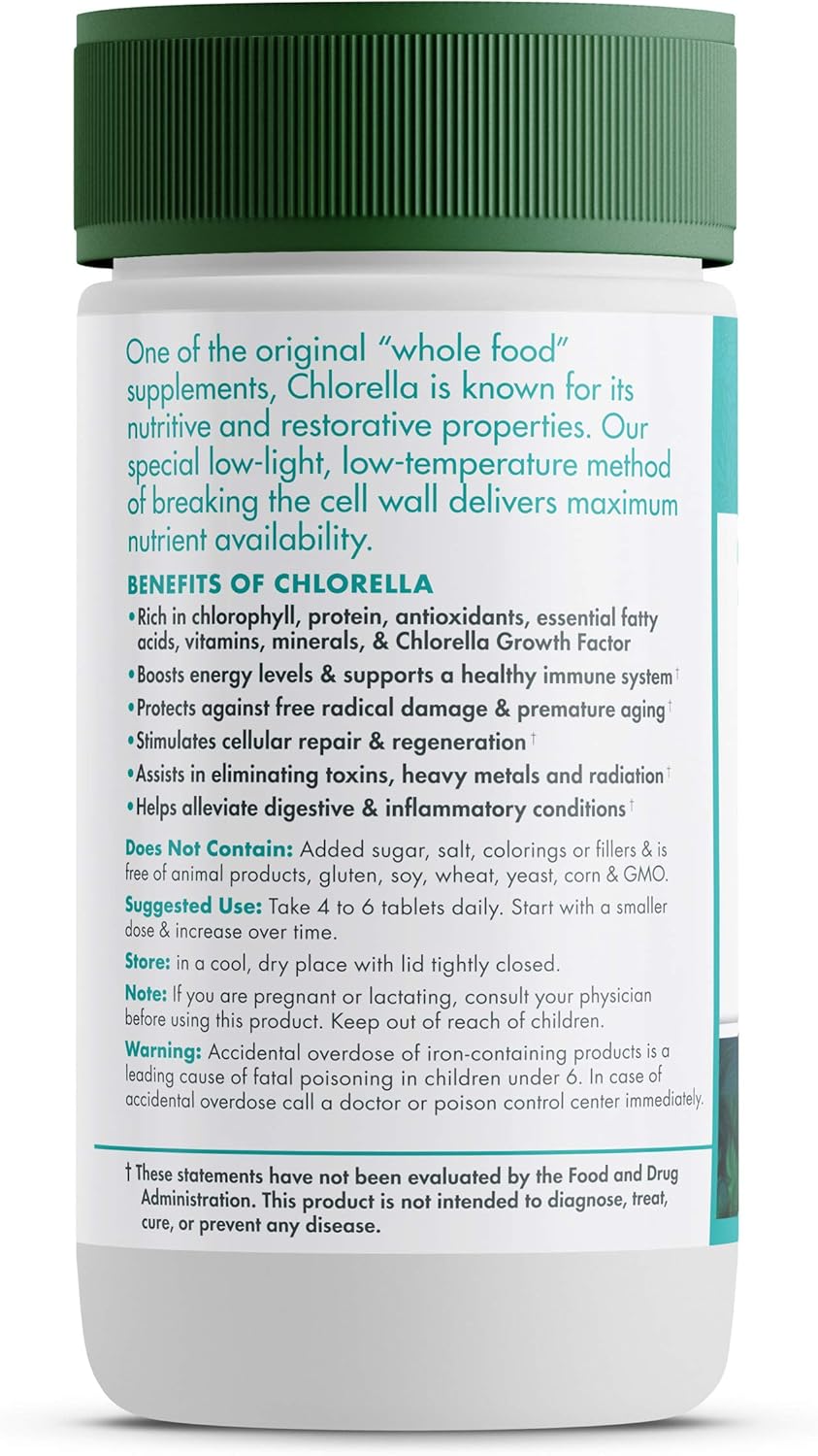 Organic Chlorella Tablets - 500mg, 120 Count - Green Foods - BoostGo Australia