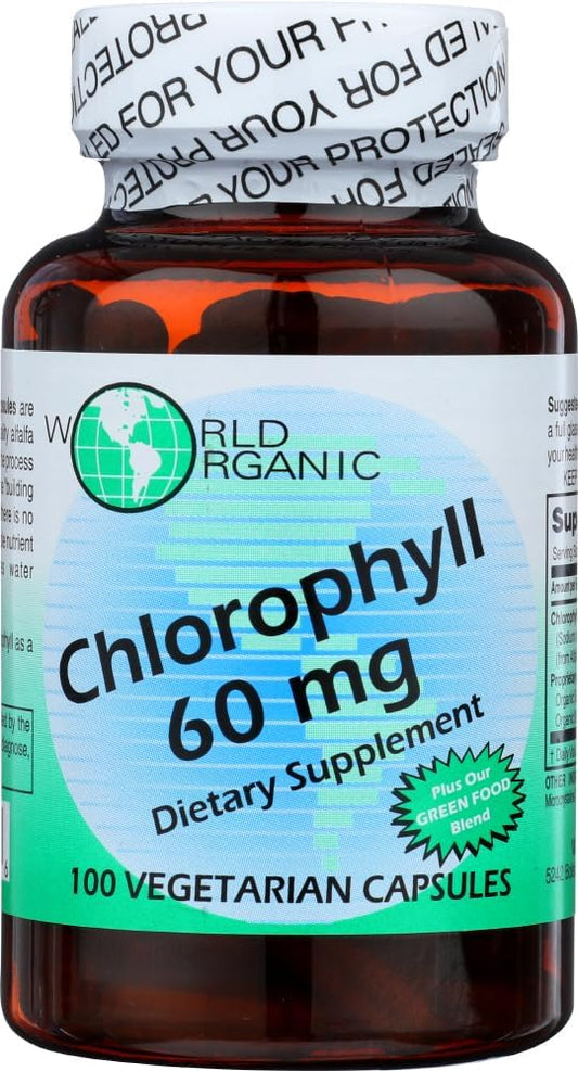 Organic Chlorophyll Capsules - 60MG, 100 Count - Natural Detox and Antioxidant Support