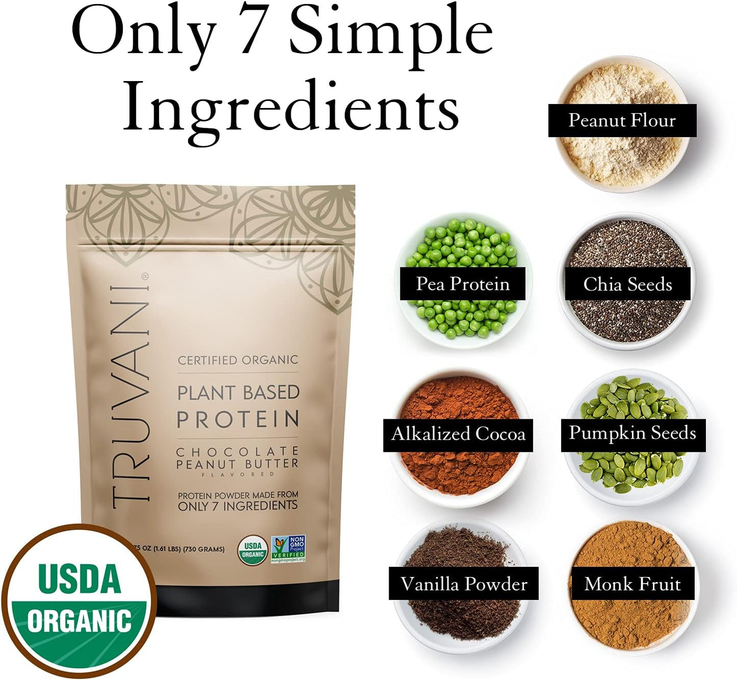 Organic Chocolate Peanut Butter Vegan Pea Protein Powder - 20g Plant Based Protein - Keto & Gluten Free - 10 Servings - BoostGo Australia