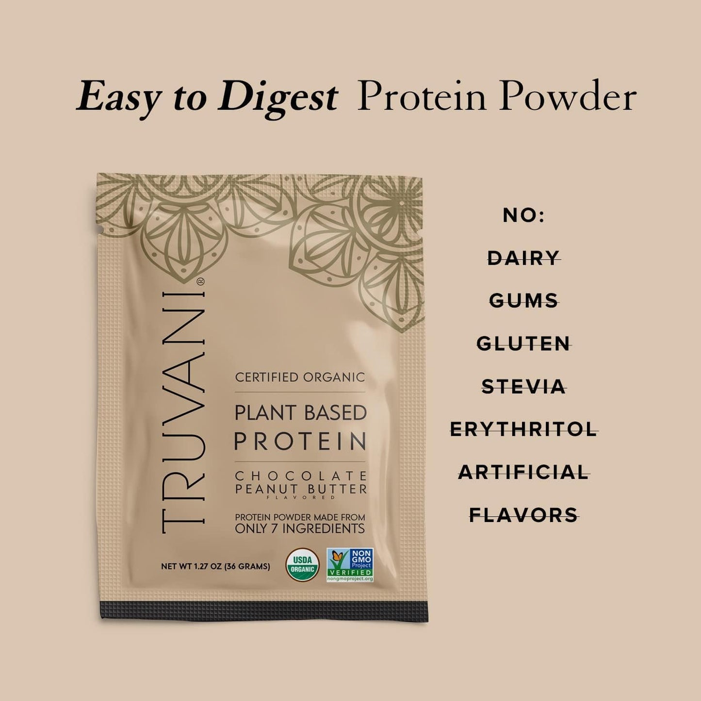 Organic Chocolate Peanut Butter Vegan Pea Protein Powder - 20g Protein, Keto, Gluten & Dairy Free, Low Carb, No Sugar Added - 10 Travel Packets - BoostGo Australia