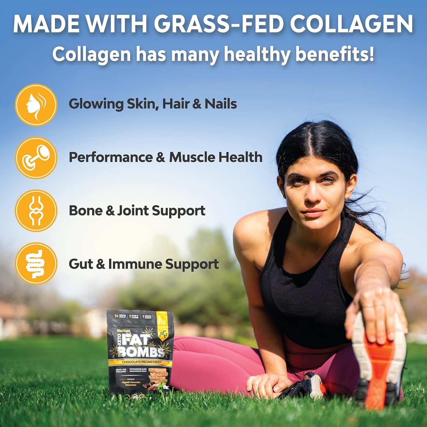 Organic Chocolate Pecan Crisp Keto Fat Bombs Snacks - Low Carb, Collagen Rich, Grass-fed Ghee - Gluten-Free, Non-GMO - 5 Servings